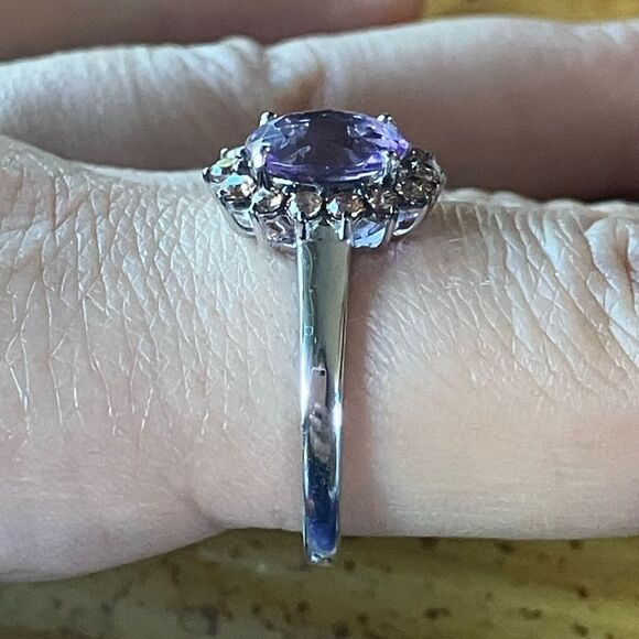 Natural Moroccan Amethyst Sterling Silver Ring Size 9 - Picture 3 of 9